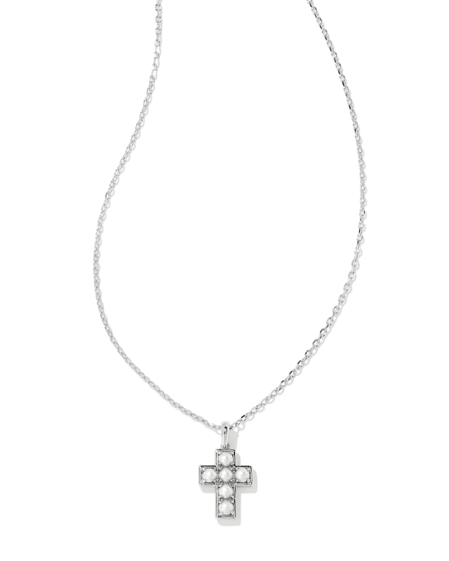 Sterling Silver Freshwater Cultured Pearl Cross Pendant Sterling Silver Freshwater Cultured Pearl Cross Pendant