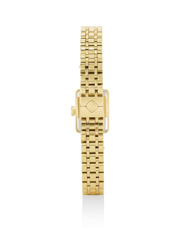 Adela Gold Tone Stainless Steel Watch in Black Mother-of-Pearl image number 1.0
