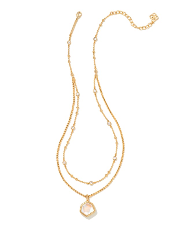 Vanessa Gold Double Strand Necklace in Dichroic Glass | Kendra Scott