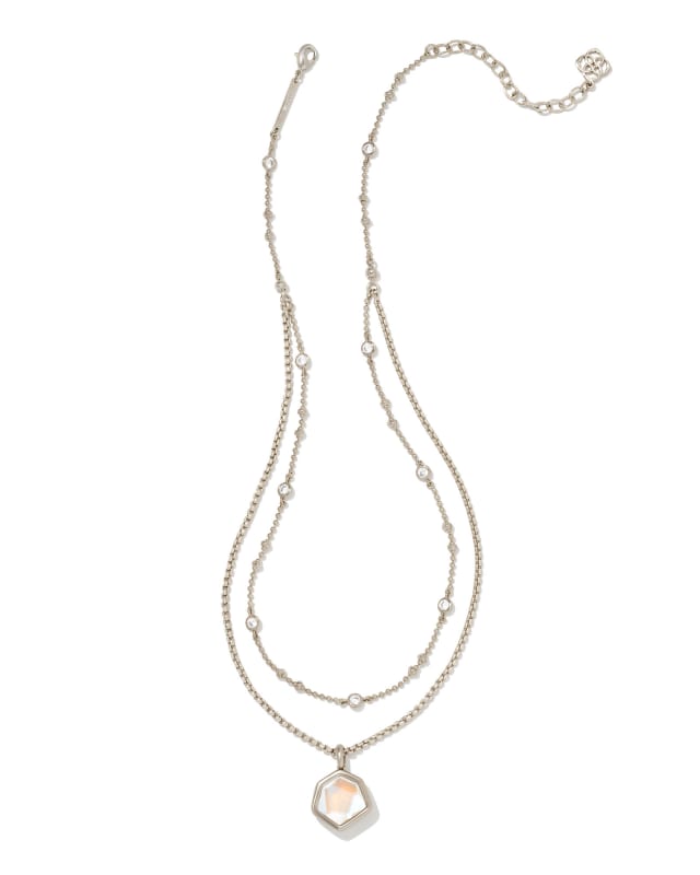 Vanessa Silver Double Strand Necklace in Dichroic Glass | Kendra Scott