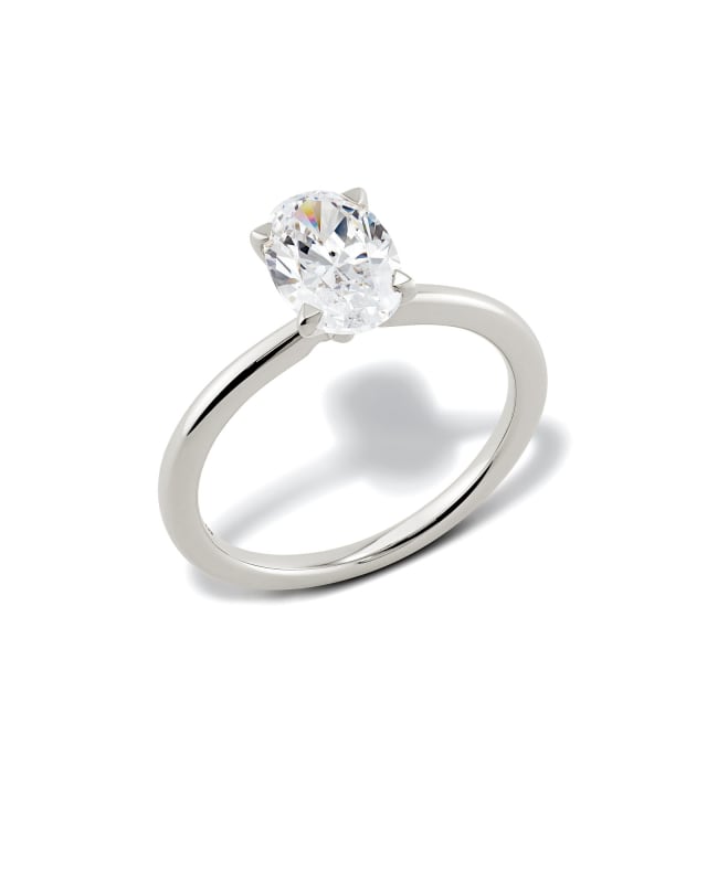 Oval Solitaire Engagement Ring in 14k White Gold image number 2.0