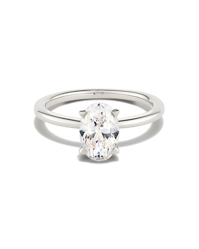 Oval Solitaire Engagement Ring in 14k White Gold image number 0.0