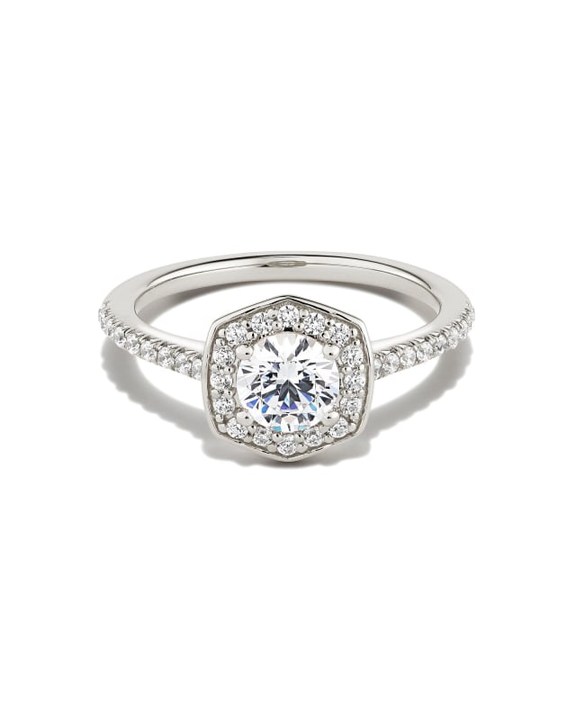 Round Iconic Halo Engagement Ring in 14k White Gold image number 0.0