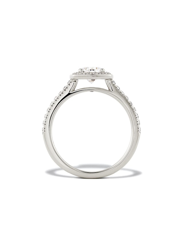 Round Iconic Halo Engagement Ring in 14k White Gold image number 2.0