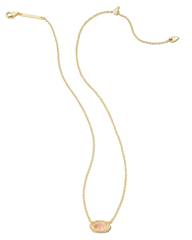 Grayson Gold Pendant Necklace in Rose Quartz | Kendra Scott