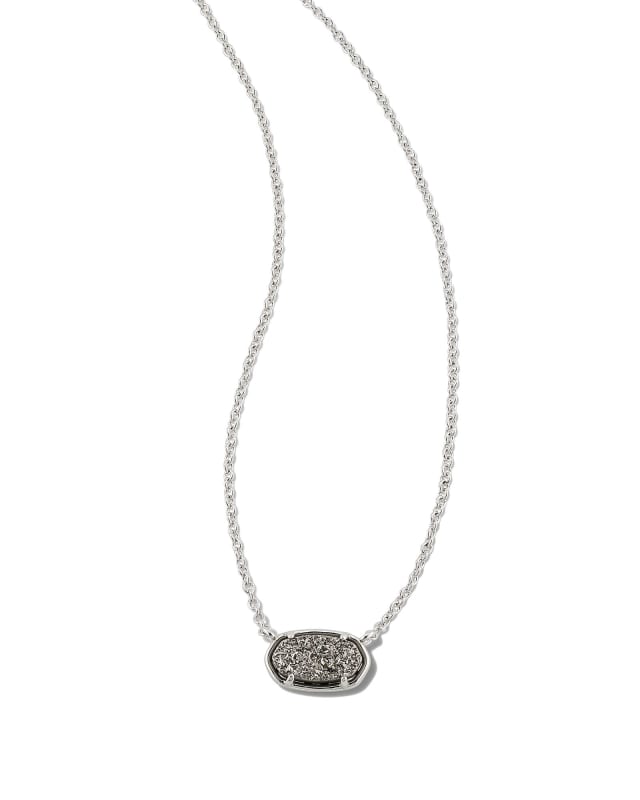 Grayson Silver Pendant Necklace in Platinum Drusy image number 0.0