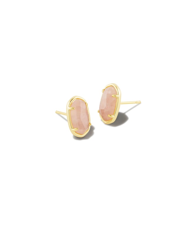 Grayson Gold Stud Earrings in Rose Quartz image number 0.0