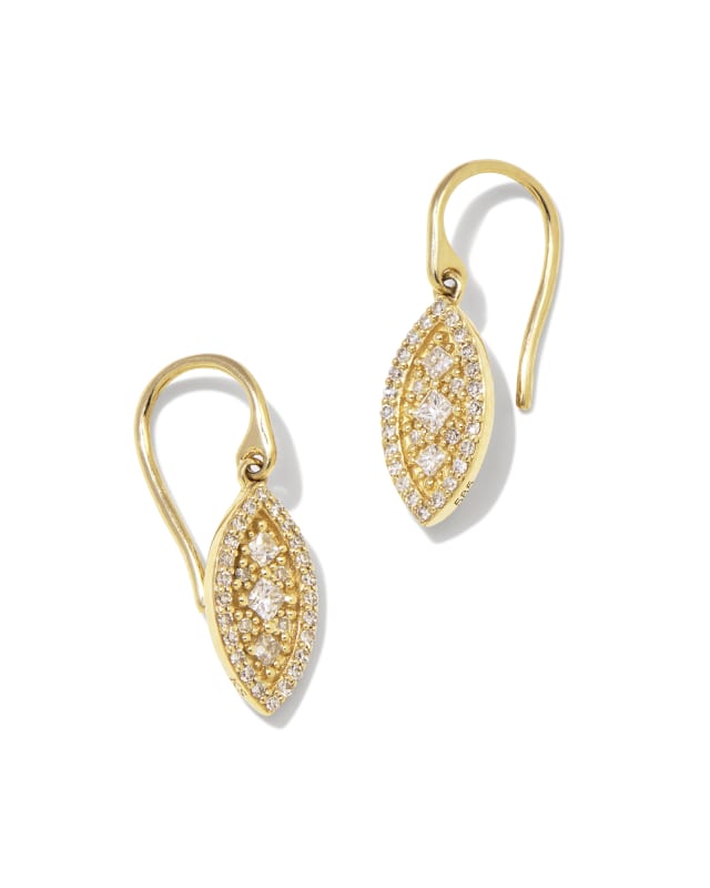 Vivianne 14k Yellow Gold Drop Earrings in White Diamond image number 0.0