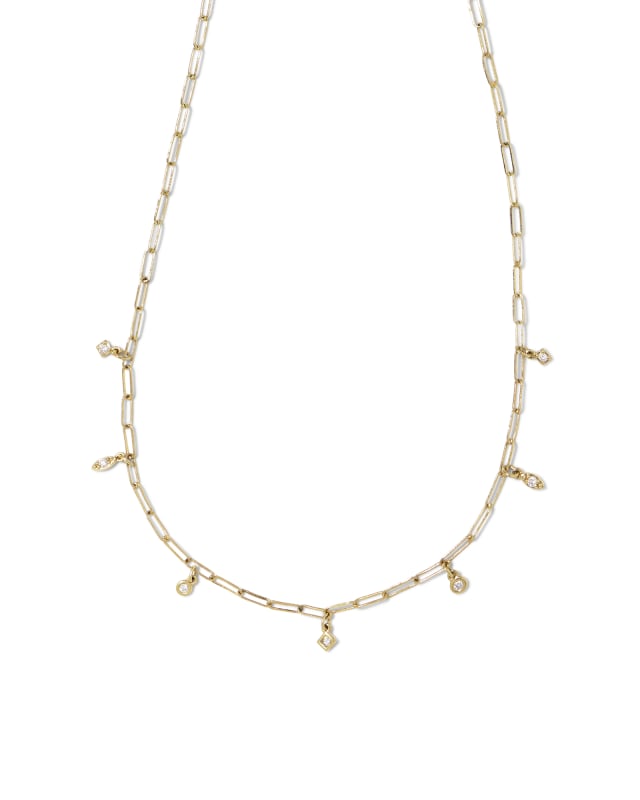 Willow 14k Yellow Gold Strand Necklace in White Diamond image number 0.0