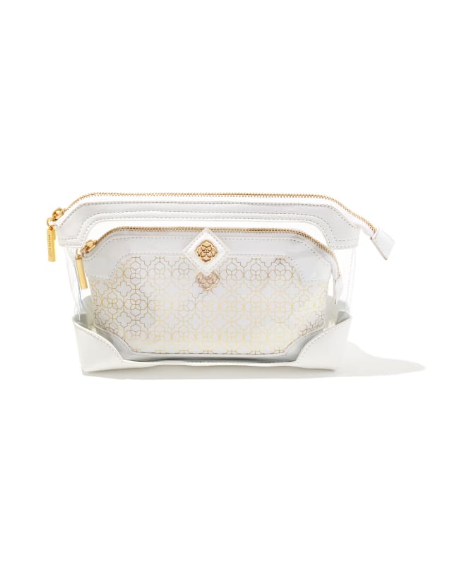 Duo Cosmetic Pouch in Gold Filigree image number 0.0
