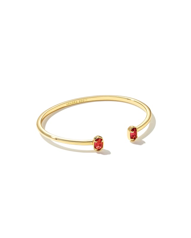 Emilie Gold Cuff Bracelet in Berry Glass image number 0