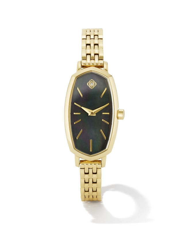 Elle Gold Tone Stainless Steel Watch in Black Mother-of-Pearl image number 0.0