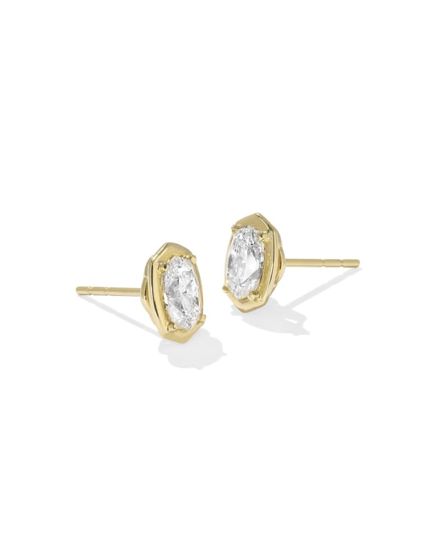 Lab Grown White Diamond Custom Elisa Stud Earrings in 14k Yellow Gold image number 0.0