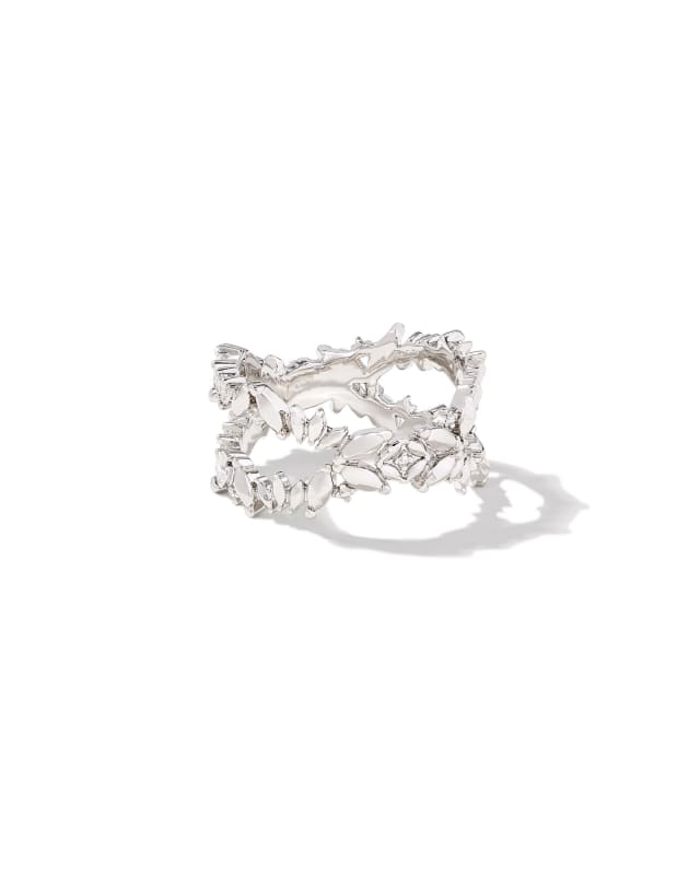 Rosalie Silver Double Band Ring in White CZ