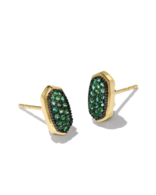 Amelee 14k Yellow Gold Stud Earrings in Emerald image number 0.0