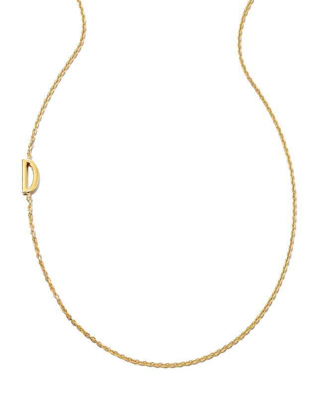 Letter D Inline Initial Necklace in 18k Gold Vermeil image number 0.0