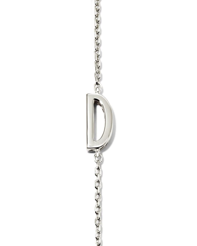 Letter D Inline Initial Necklace in Sterling Silver image number 1.0