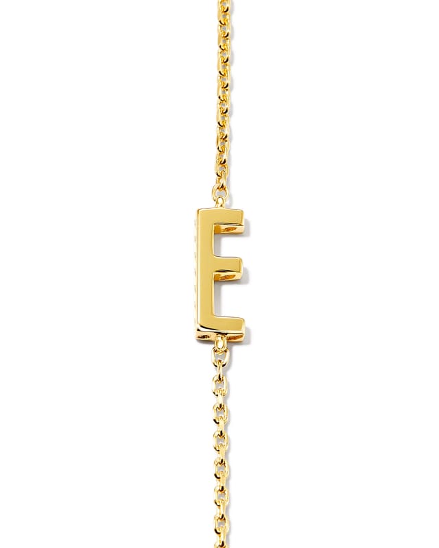 Letter E Inline Initial Necklace in 18k Gold Vermeil image number 2.0