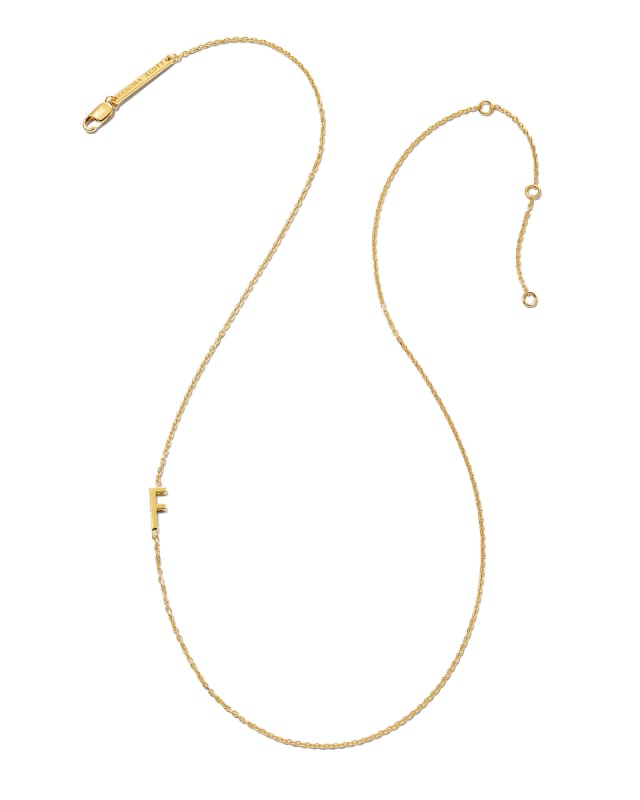 Letter F Inline Initial Necklace in 18k Gold Vermeil image number 3.0