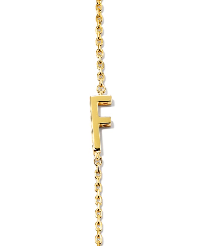 Letter F Inline Initial Necklace in 18k Gold Vermeil image number 2.0