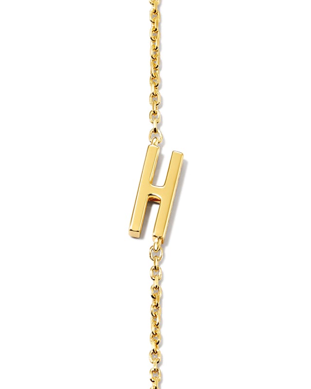 Letter H Inline Initial Necklace in 18k Gold Vermeil image number 2.0