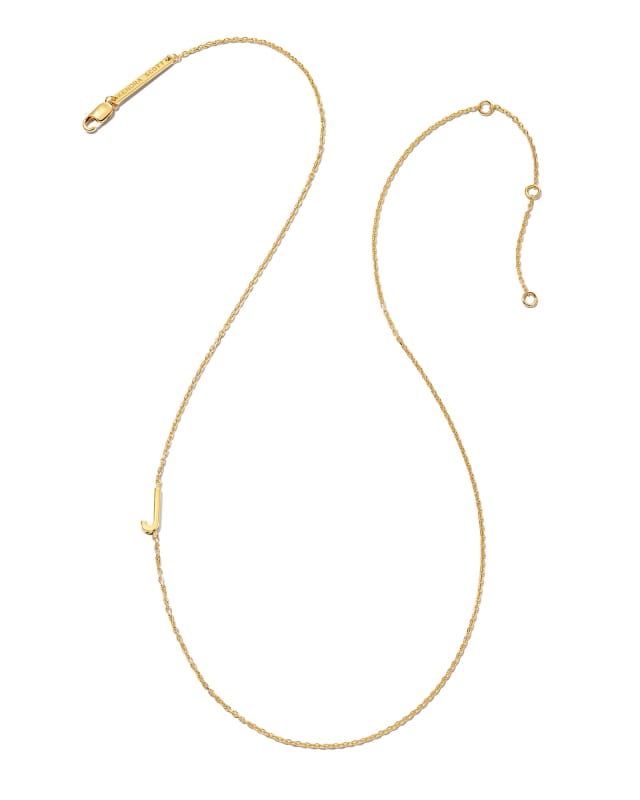 Letter J Inline Initial Necklace in 18k Gold Vermeil