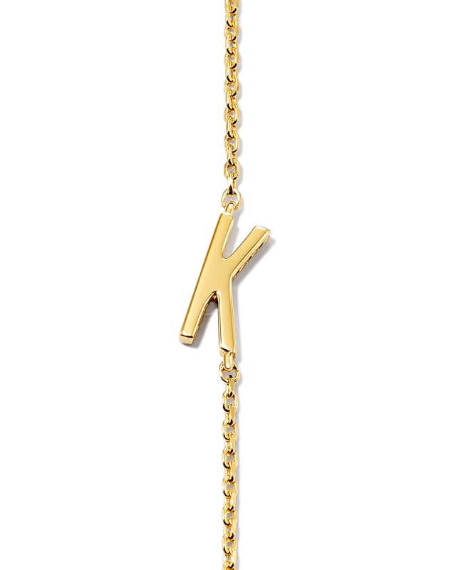 Letter K Inline Initial Necklace in 18k Gold Vermeil image number 2.0