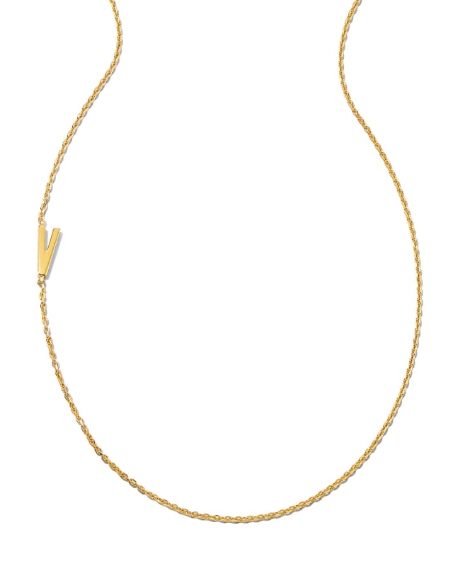 Letter V Inline Initial Necklace in 18k Gold Vermeil image number 0.0