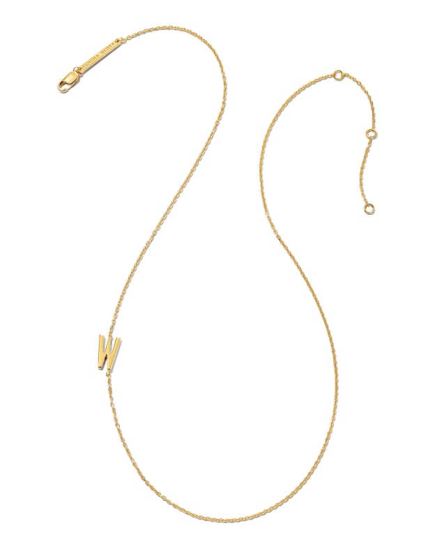 Letter W Inline Initial Necklace in 18k Gold Vermeil image number 3.0