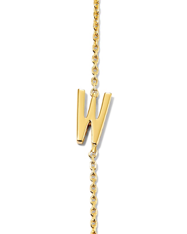 Letter W Inline Initial Necklace in 18k Gold Vermeil image number 2.0