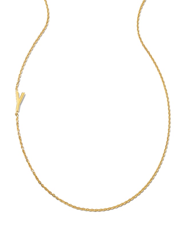 Letter Y Inline Initial Necklace in 18k Gold Vermeil image number 0.0