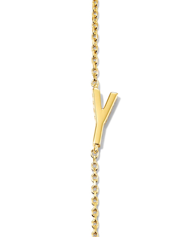 Letter Y Inline Initial Necklace in 18k Gold Vermeil image number 2.0