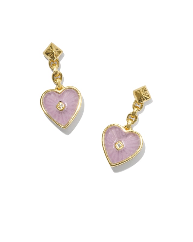 Adalynn 18k Gold Vermeil Heart Drop Earrings in Phosphosiderite image number 0.0