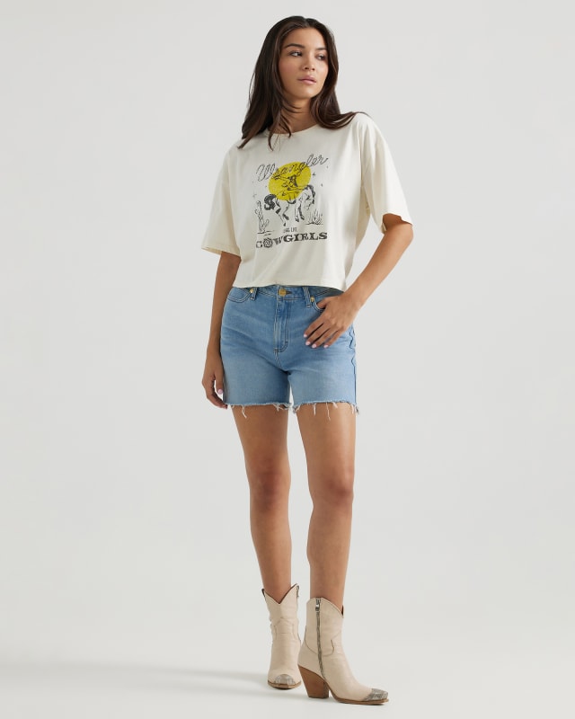 Wrangler® x Yellow Rose by Kendra Scott High Rise Cowboy Short image number 0.0