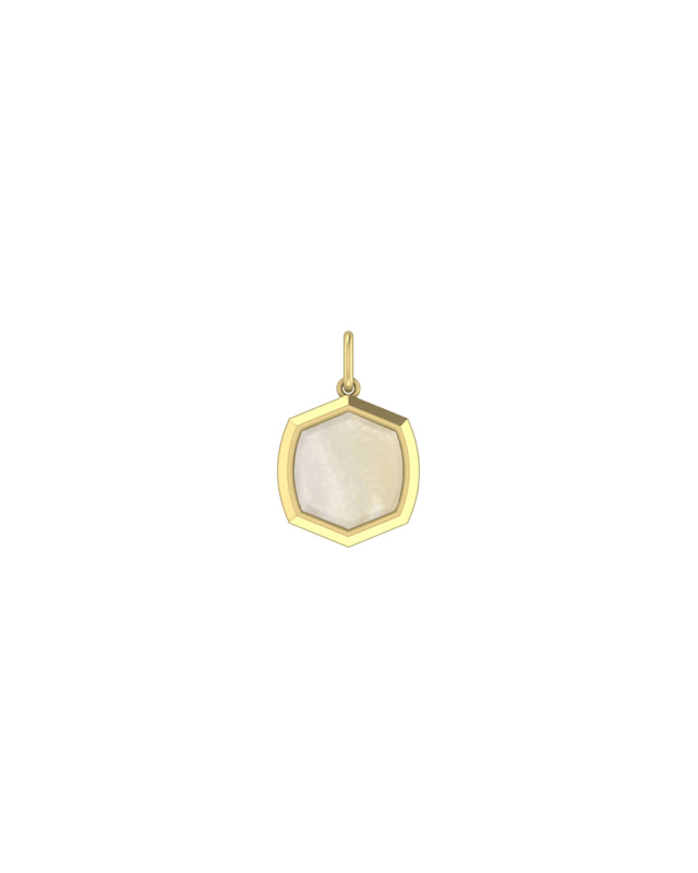 Davis 11mm 18k Gold Vermeil Stone Charm in Ivory Mother-of-Pearl image number 0.0