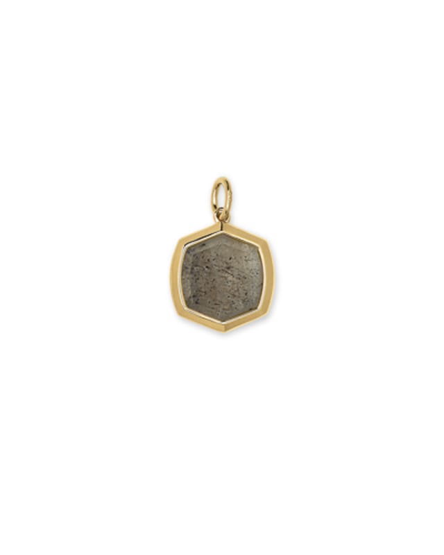 Davis 16mm 18k Gold Vermeil Stone Charm in Labradorite image number 0.0