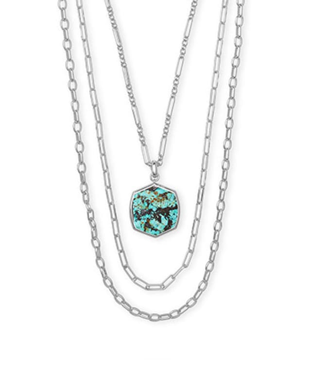 Davis Silver Multi Strand Necklace in Turquoise Jade image number 0.0