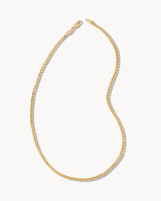 Beck Round Box Chain Necklace in 18k Oxidized Gold Vermeil image number 0.0