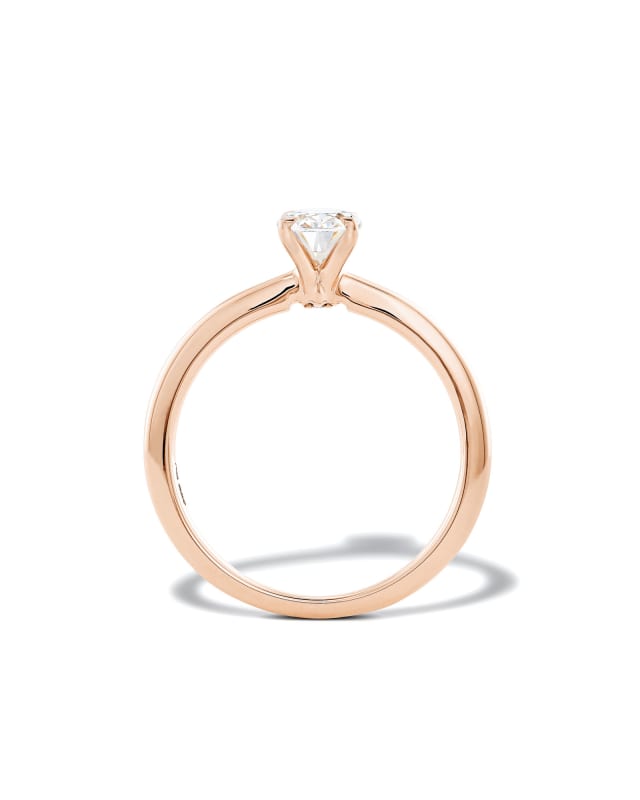 Oval Solitaire Engagement Ring in 14k Rose Gold image number 2.0