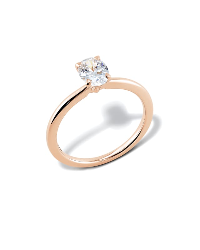 Oval Solitaire Engagement Ring in 14k Rose Gold image number 3.0