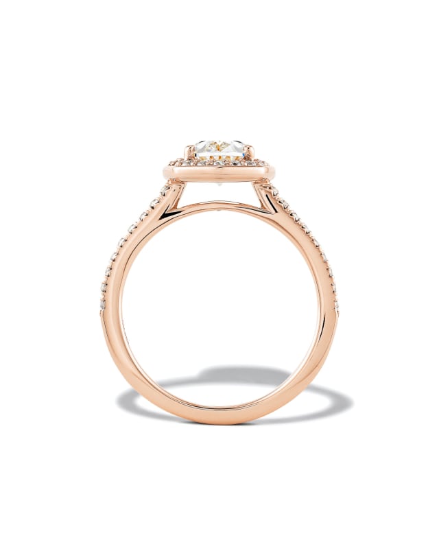 Oval Iconic Halo Engagement Ring in 14k Rose Gold image number 2.0