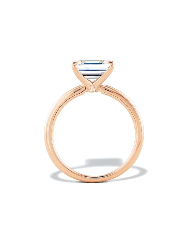 Emerald Solitaire Engagement Ring in 14k Rose Gold image number 2.0