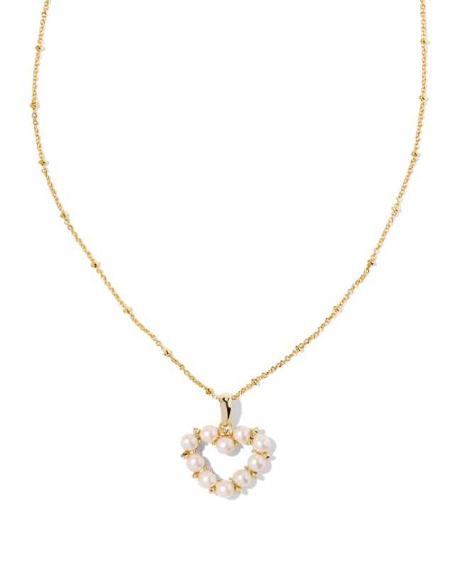 Diamond Heart Pendant Toggle Clasp Necklace - 14K Yellow Gold