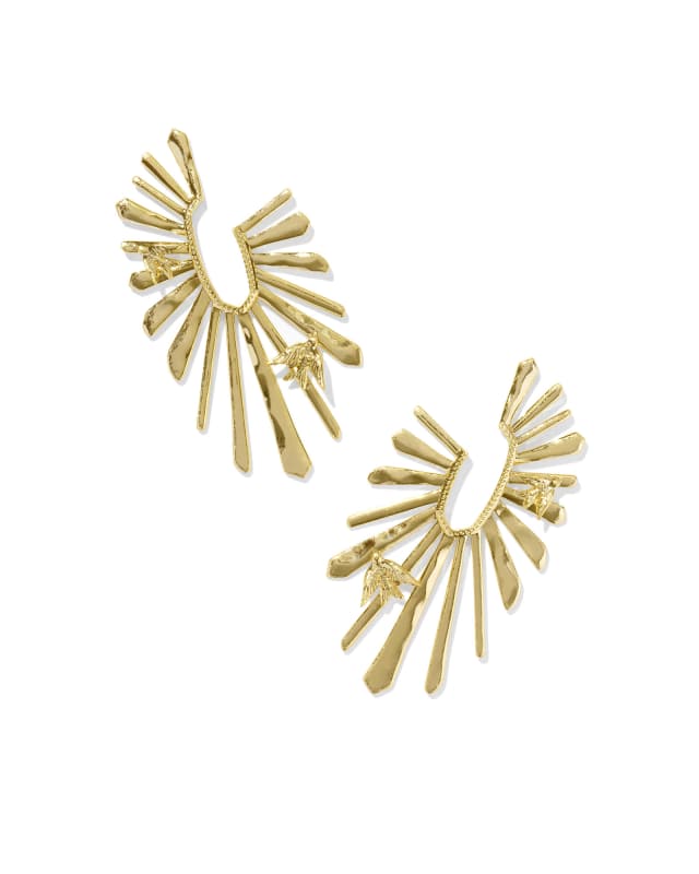 Melody Bird Gold Hoop Earrings image number 0.0