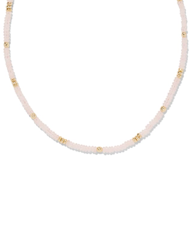 Deliah Gold Strand Necklace in Rose Quartz image number 0.0