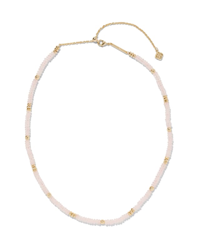 Deliah Gold Strand Necklace in Rose Quartz image number 1.0