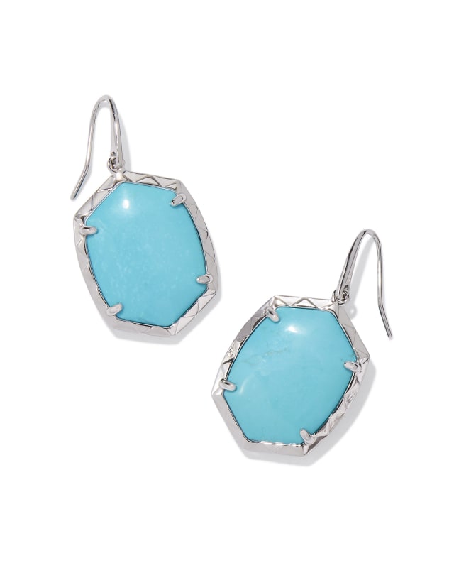 Daphne Silver Drop Earrings in Variegated Turquoise Magnesite image number 0.0