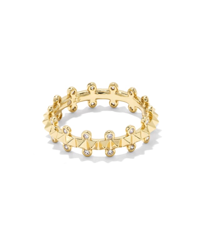 Jada Gold Band Ring in White Crystal image number 0.0