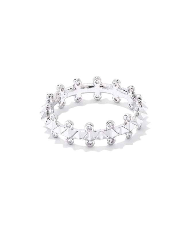 Jada Silver Band Ring in White Crystal image number 0.0