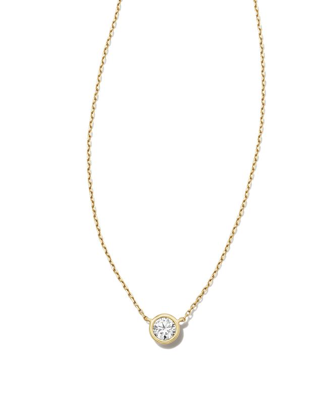 Lab Grown White Diamond Audrey Pendant Necklace in 14k Yellow Gold image number 0.0